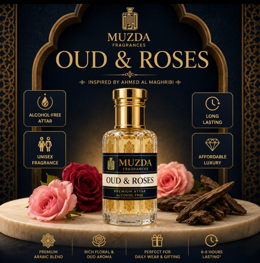 OUD & ROSES Premium Attar | Inspired by Oud & Roses | Long Lasting Alcohol-Free Attar
