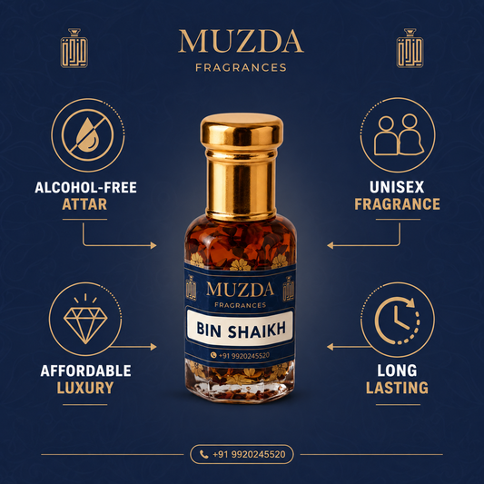 BIN SHAIKH Premium Attar | Inspired by Ahmed Al Maghribi Bin Shaikh | Long Lasting Alcohol-Free Attar